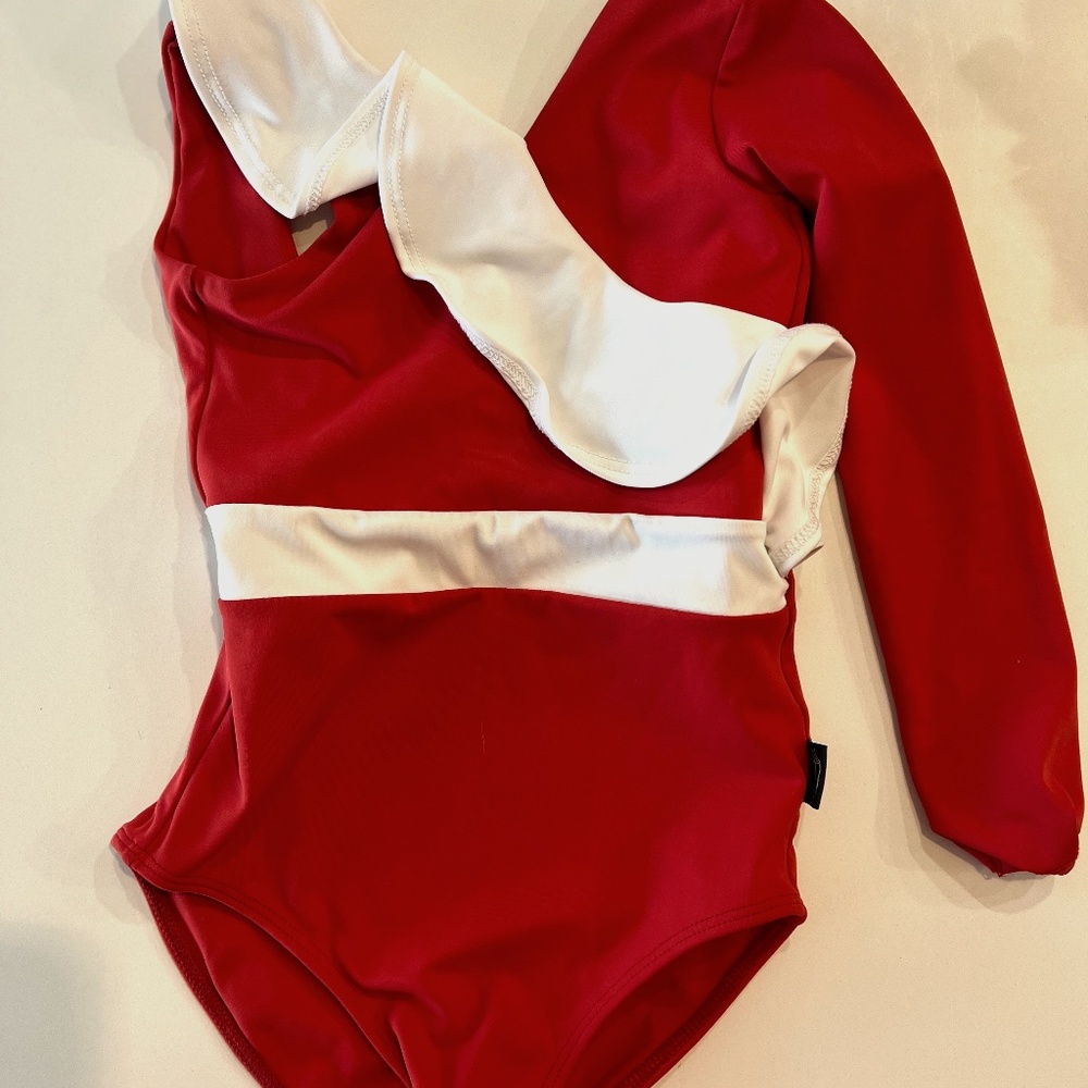 TigerFriday Evelyn Leotard - CM - Red and White (Cherry Ice)